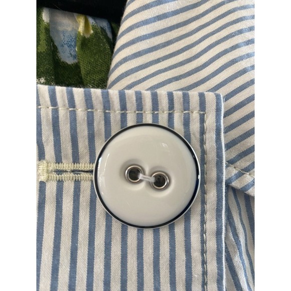 Daughters of the Liberation anthro striped Jacket Seersucker Crop buttons blue - Picture 7 of 11